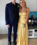Affordable Spaghetti Straps Sleeveless Sheath Slit Long Prom Dress
