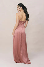 Affordable Fitted Cowl Neck Sleeveless Floor-Length Prom Dress