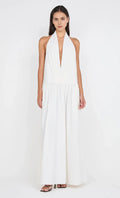 Airy A Line Halter Neck Sleeveless Open Back Floor Length For Sale Prom Dress