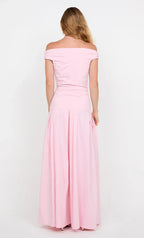 Airy A Line Off Shoulder Short Sleeve Open Back Floor Length For Sale Prom Dress