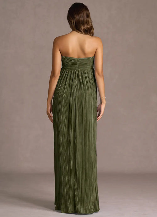 Robe de bal bustier, coupe trapèze légère, dos nu, longueur ras du sol, à vendre