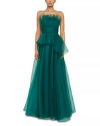 Airy Ballgown Strapless Sleeveless Open Back Floor Length For Ladies Prom Dress