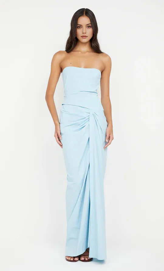 Airy Sheath Strapless Sleeveless Open Back Floor Length For Ladies Prom Dress