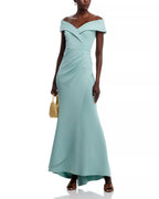 Airy Trumpet Off The Shoulder Cap Sleeve Zip Back High Low For Women Prom Dress