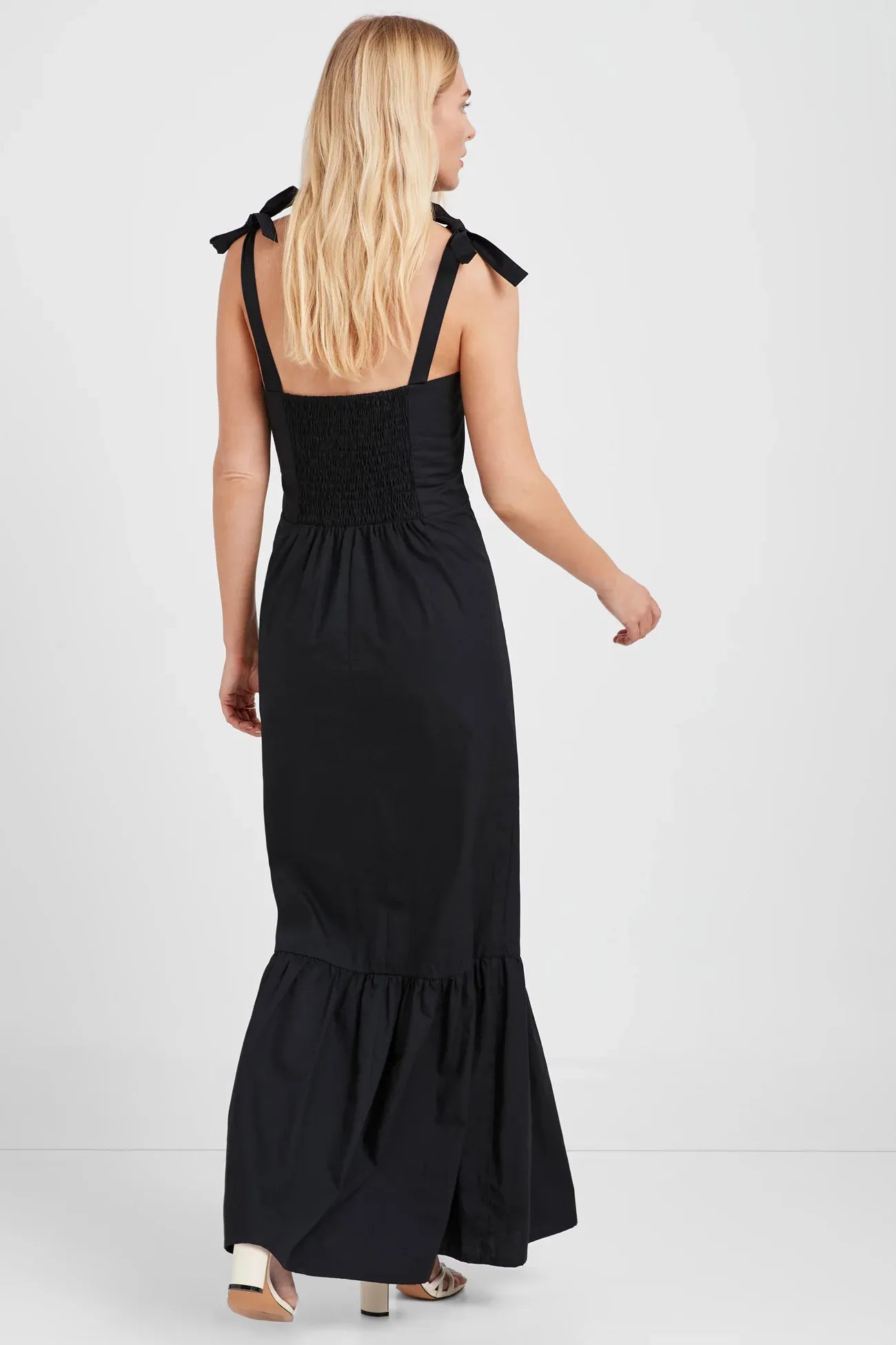Airy Trumpet Square Neck Spaghetti Strap Smocked Back Floor Length Female Prom Dress