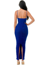 All Ruched Sheath Sweetheart Spaghetti Strap Zipper Back Midi Length Hot sale Prom Dress