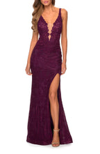 Alluring Mermaid Deep V Neck Sleeveless Cutout Back Floor Length Evening Dress