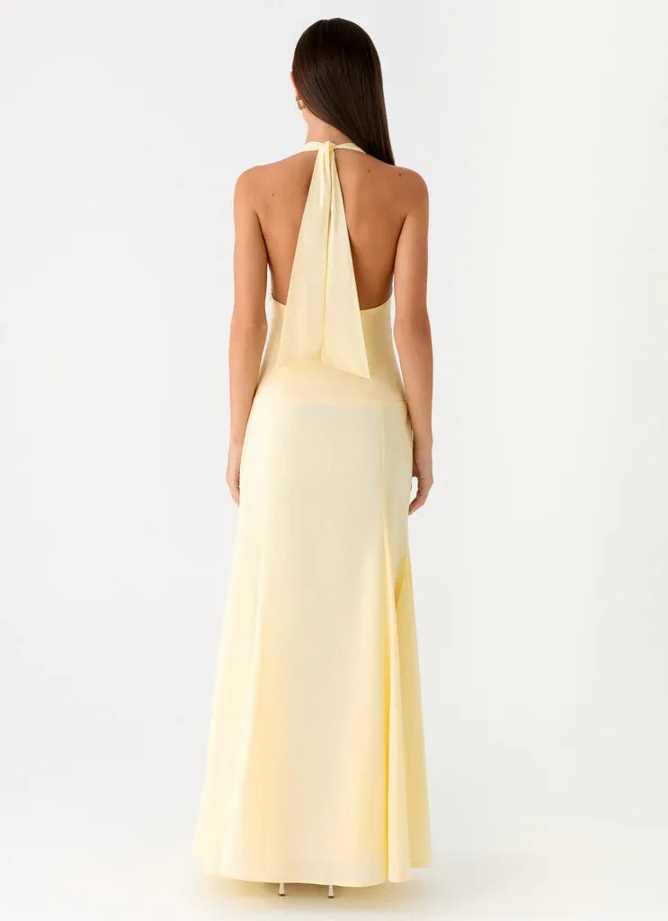 Alluring Mermaid Halter Neck Sleeveless Ruched Front Floor Length Plus Size Evening Dress