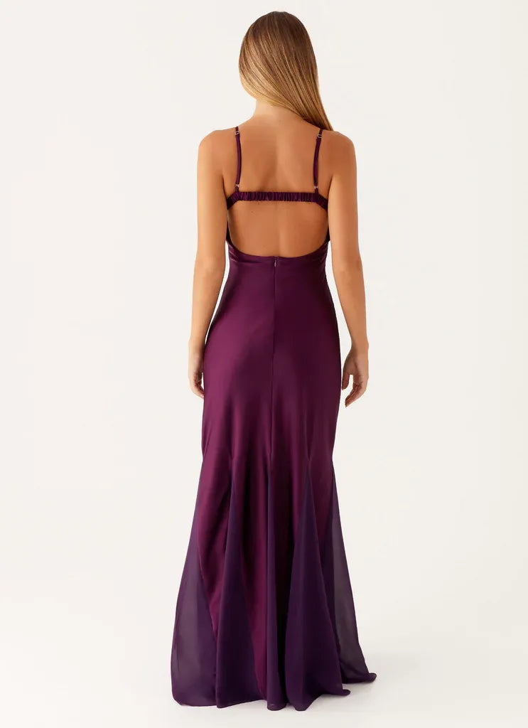 Alluring Mermaid Sweetheart Neck Sleeveless Open Back Floor Length Plus Size Evening Dress