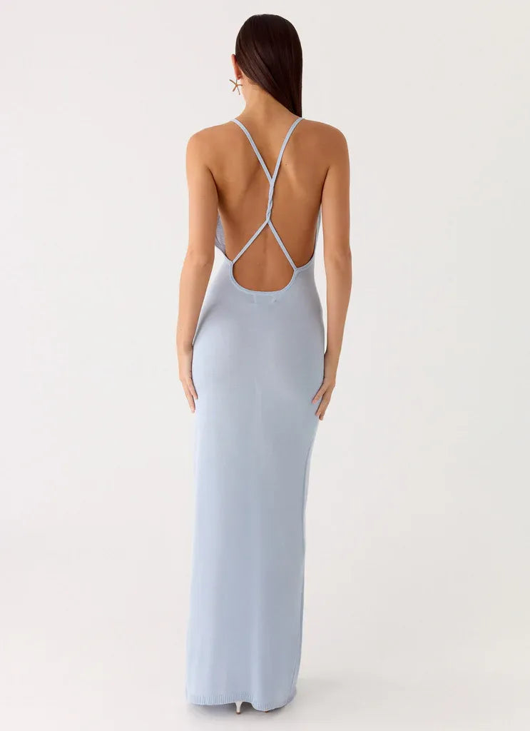 Alluring Sheath Cowl Neck Sleeveless Crisscross Back Floor Length Plus Size Evening Dress
