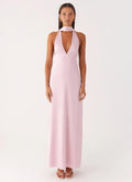 Alluring Sheath Halter Neck Sleeveless Draped Back Floor Length Plus Size Evening Dress