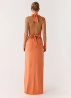 Alluring Sheath Halter Neck Sleeveless Tie Back Floor Length Plus Size Evening Dress