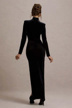 Alluring Sheath High Neck Long Sleeve Ruched Back Floor Length Evening Dress