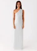 Alluring Sheath One Shoulder Sleeveless Open Back Floor Length Plus Size Evening Dress