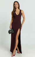 Alluring Sheath Plunge Neck Sleeveless Open Back Floor Length Plus Size Evening Dress