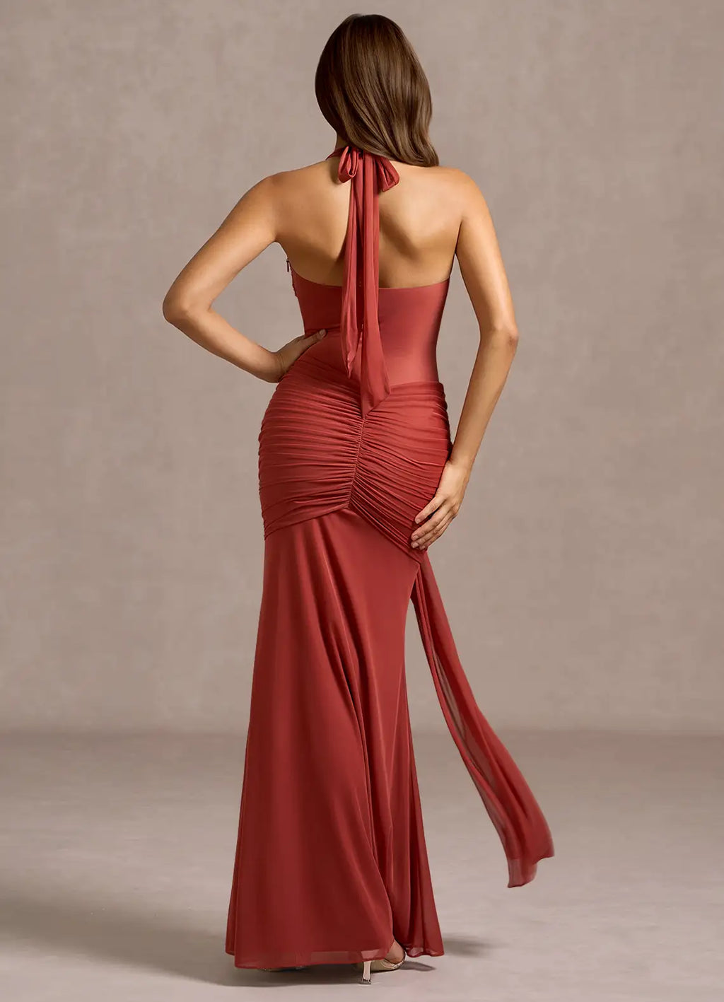 Alluring Trumpet Sweetheart Halter Neck Open Back Floor Length For Sale Prom Dress