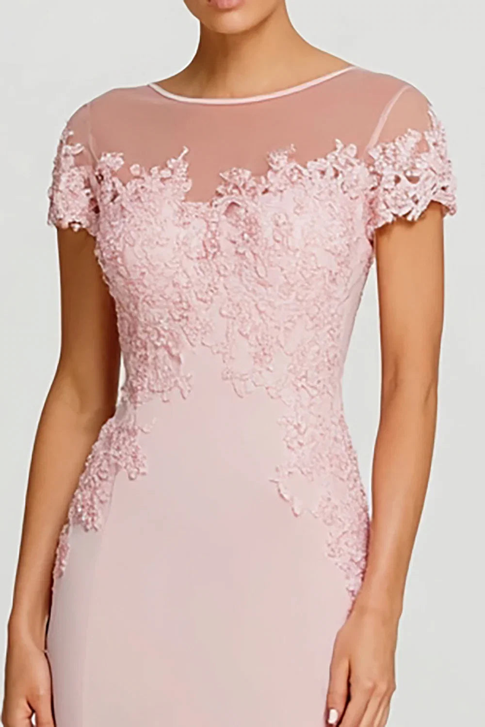 Alluring Mermaid/Trumpet Boat Neck Short Sleeve Up Floor-Length Prom Dress