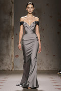 Alluring Mermaid/Trumpet Off the Shoulder Sleeveless Sweep/Brush Train Prom Dress