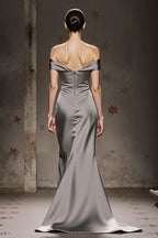 Alluring Mermaid/Trumpet Off the Shoulder Sleeveless Sweep/Brush Train Prom Dress