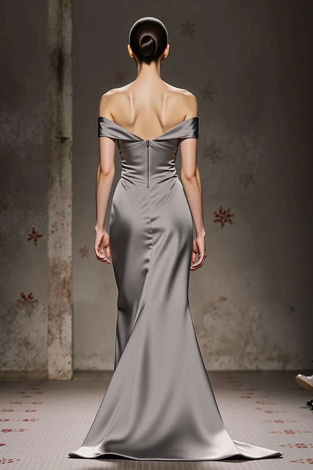 Alluring Mermaid/Trumpet Off the Shoulder Sleeveless Sweep/Brush Train Prom Dress