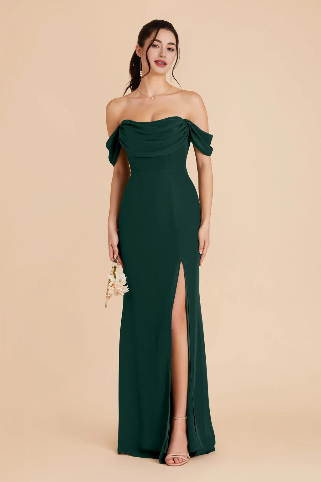 Alluring Mermaid/Trumpet Strapless Sleeveless Chiffon Slit Maxi Bridesmaid Dress