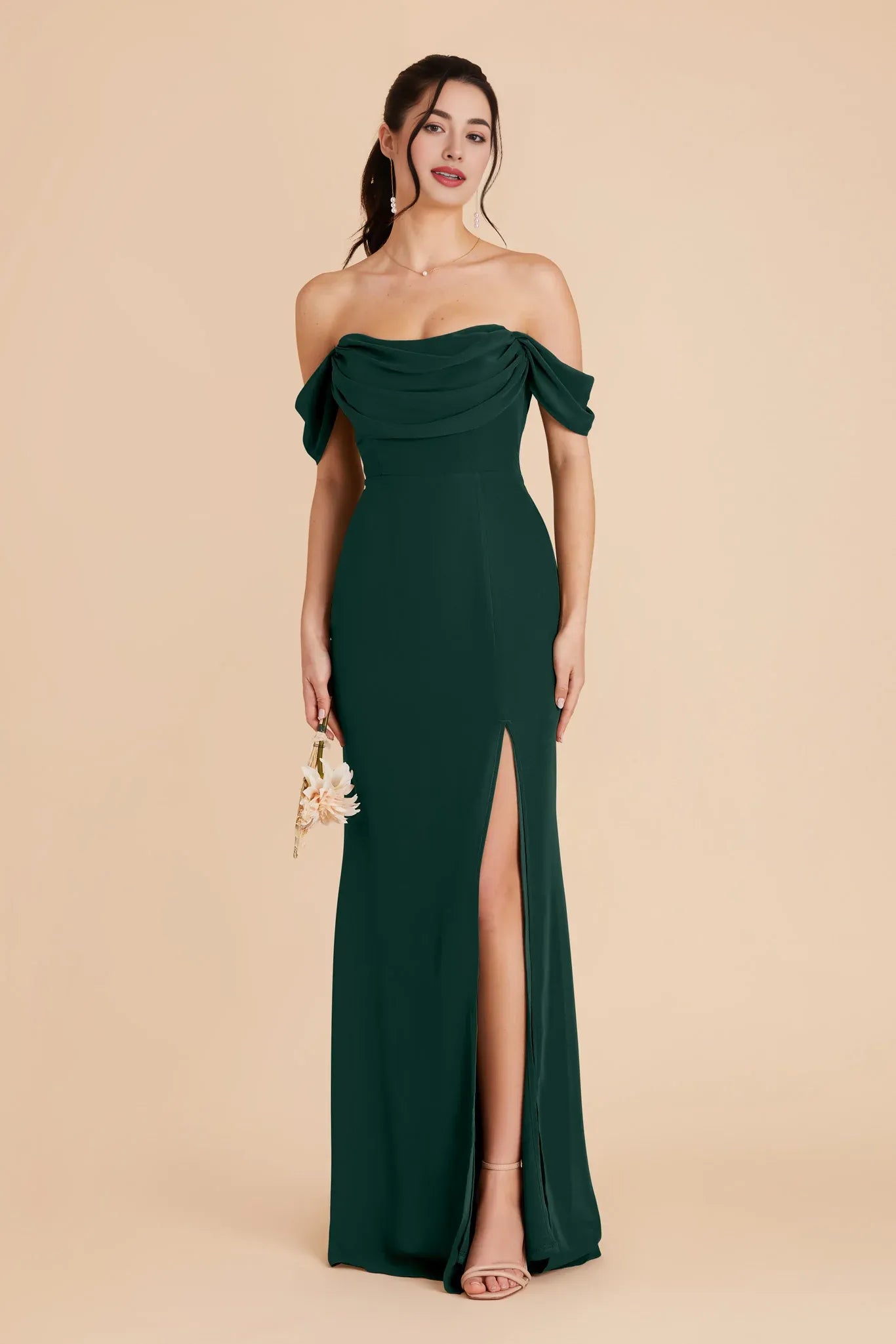 Alluring Mermaid/Trumpet Strapless Sleeveless Chiffon Slit Maxi Bridesmaid Dress