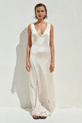 Alluring Sheath/Column V Neck Sleeveless Floor Length Prom Dress