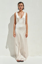 Alluring Sheath/Column V Neck Sleeveless Floor Length Prom Dress