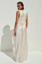 Alluring Sheath/Column V Neck Sleeveless Floor Length Prom Dress