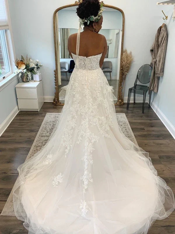 Strapless Sweetheart Applique A Line Wedding Dress For Brides Elegant Timeless Silhouette