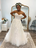 Strapless Sweetheart Applique A Line Wedding Dress For Brides Elegant Timeless Silhouette