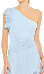 Asymmetric Sleeveless A-Line Elegant One-shoulder Floor length Prom Dress Hot Sale For Women