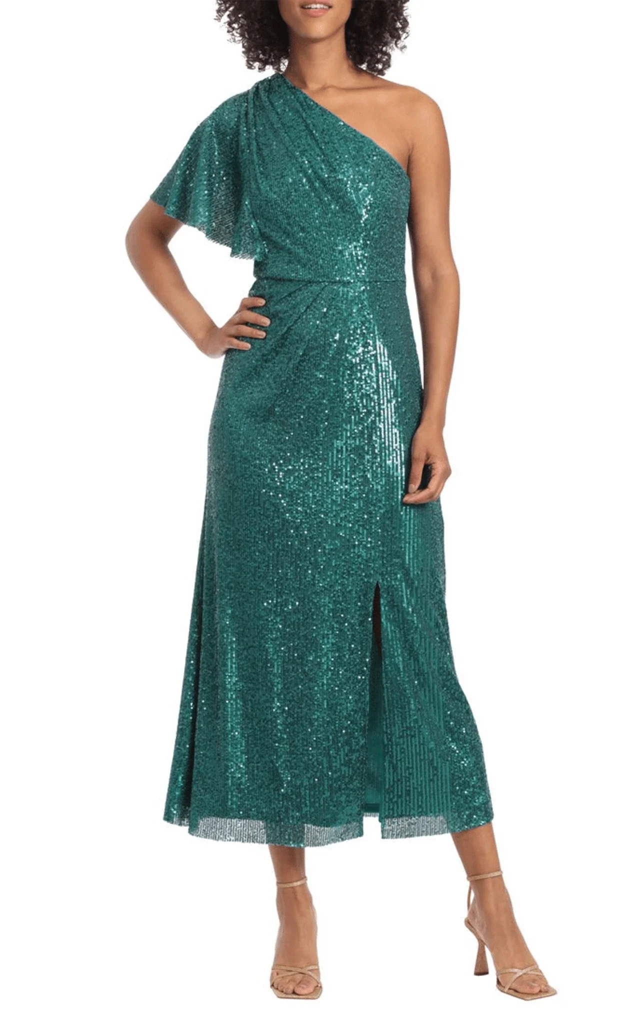 Asymmetric Sleeveless A-line Modern Tea Length One-shoulder Prom Dress Hot Sale For Ladies