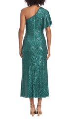 Asymmetric Sleeveless A-line Modern Tea Length One-shoulder Prom Dress Hot Sale For Ladies