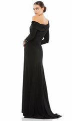 Asymmetrical Long Sleeves A-Line Formal Off the shoulder Floor length Long Prom Dress Hot Sale For Ladies