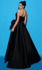 Asymmetrical Sleeveless A-Line Black Fashion Off the shoulder Floor length Prom Dress For Sale For Women