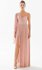 Asymmetrical Sleeveless A-Line Pretty One-shoulder Floor Length Prom Dress Hot Sale For Adults