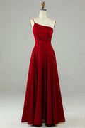 Asymmetrical Sleeveless A-Line Trendy Off the shoulder Floor length Party Dress For Sale For women