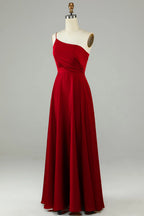 Asymmetrical Sleeveless A-Line Trendy Off the shoulder Floor length Party Dress For Sale For women
