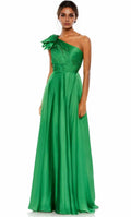 Asymmetrical Sleeveless A-line Simple Green One-shoulder Floor length Long Prom Dress Hot Sale For Women
