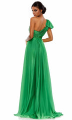 Asymmetrical Sleeveless A-line Simple Green One-shoulder Floor length Long Prom Dress Hot Sale For Women