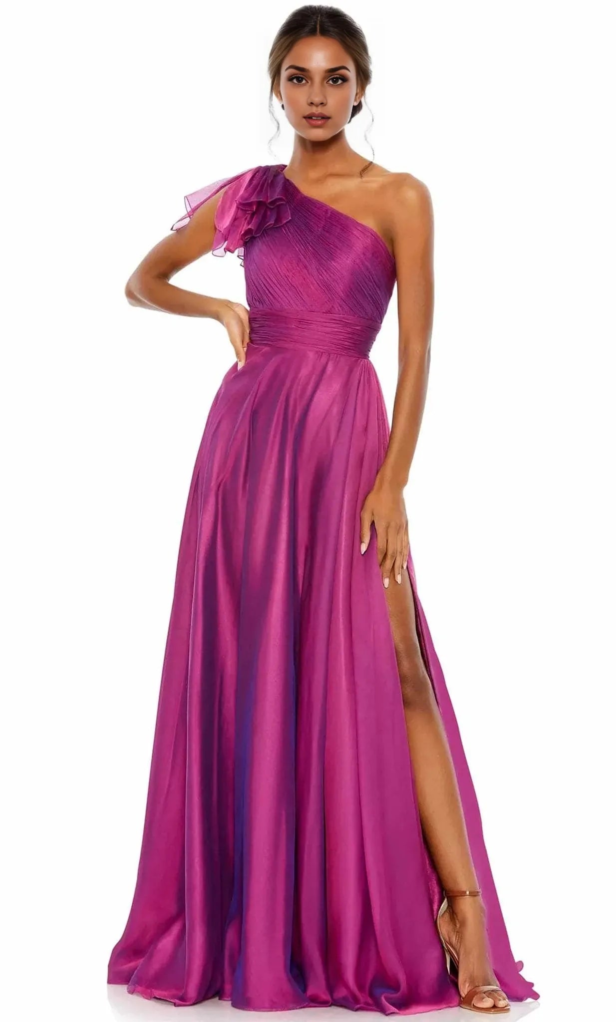 Asymmetrical Sleeveless A-line Simple One-shoulder Floor length Long Prom Dress Hot Sale For Women