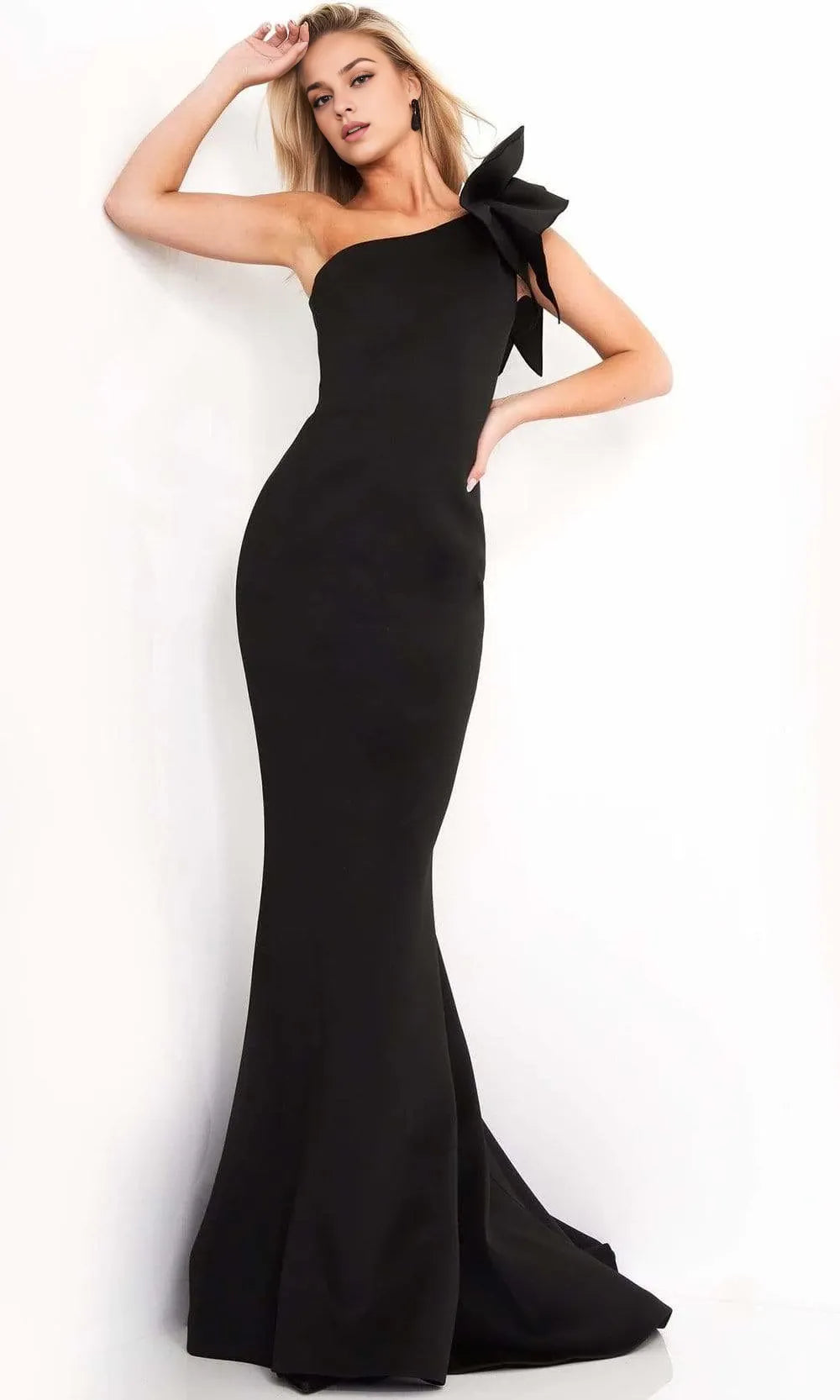 Asymmetrical Sleeveless Bow Mermaid Black Vintage Floor length Long Prom Dress For Sale For Ladies