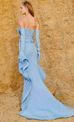 Asymmetrical Sleeveless Mermaid Elegant Off the shoulder Floor Length Prom Dress For Sale For Ladies No gloves included
