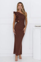 Asymmetrical Sleeveless Sheath Tight One-shoulder Ankle length Party Dress Hot Sale For ladies