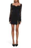 Attractive Lace Sleeve Sweetheart Neck Sleeveless Zip Back Short Length Homecoming Dress
