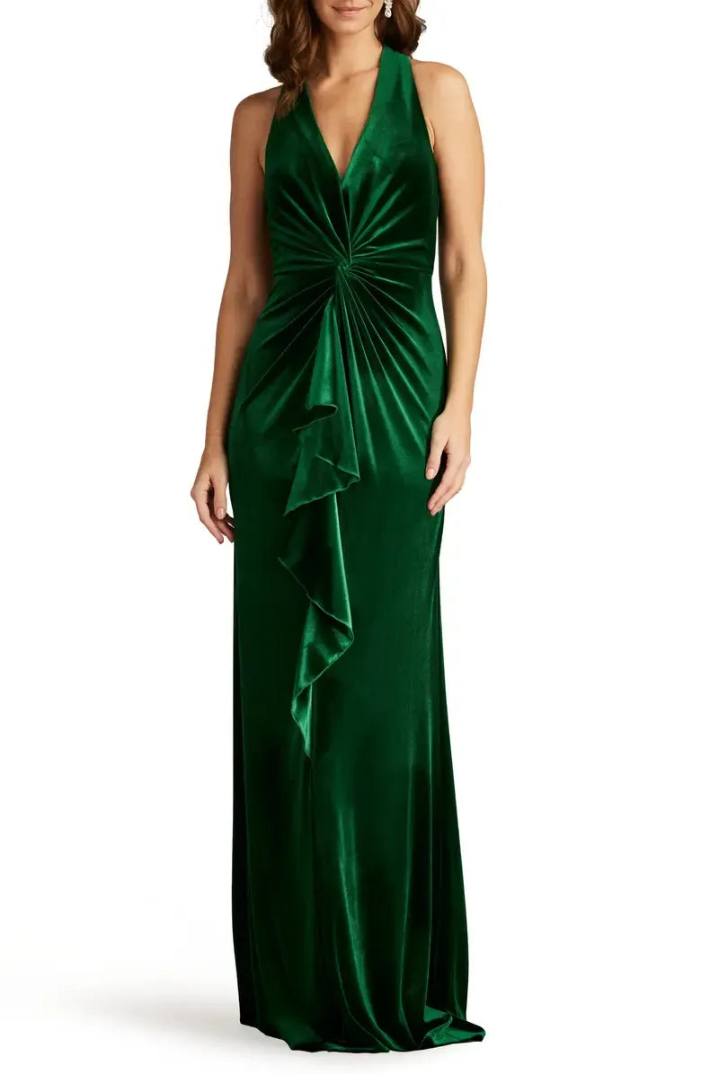 Bargain A-Line V Neck Sleeveless Floor-Length Prom Dress
