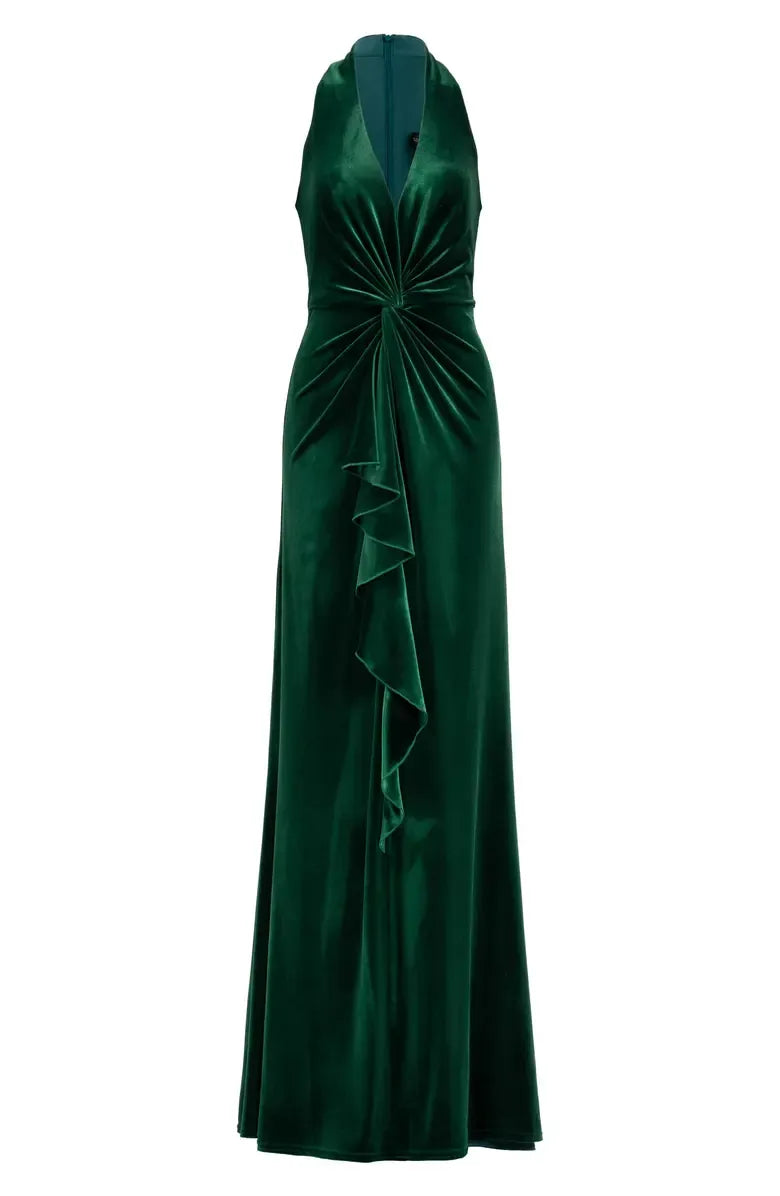 Bargain A-Line V Neck Sleeveless Floor-Length Prom Dress
