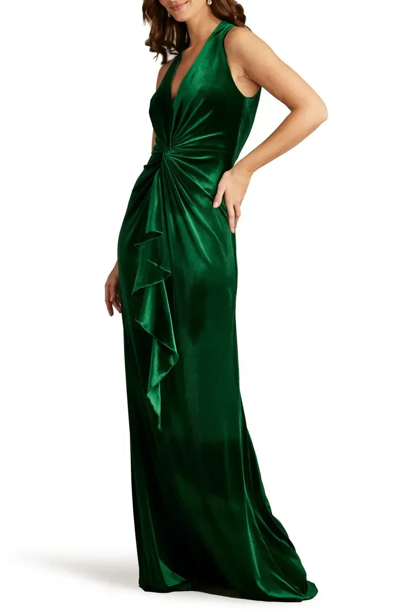 Bargain A-Line V Neck Sleeveless Floor-Length Prom Dress