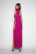 Bargain Bodycon Scarf Neck Sleeveless Ankle-Length Prom Dress